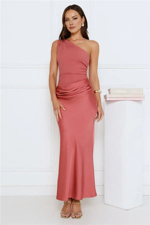 Starlit Darling Satin Maxi Dress Pink