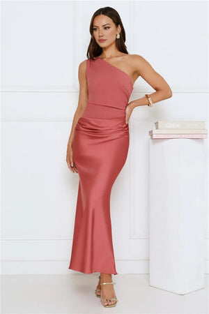 Starlit Darling Satin Maxi Dress Pink