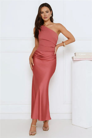 Starlit Darling Satin Maxi Dress Pink