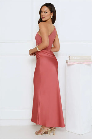 Starlit Darling Satin Maxi Dress Pink