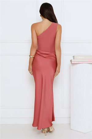 Starlit Darling Satin Maxi Dress Pink
