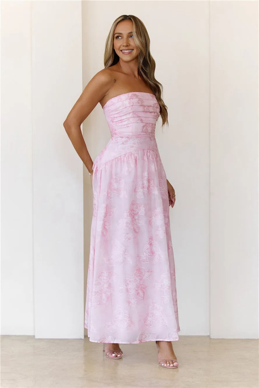 Starry Darling Strapless Maxi Dress Pink