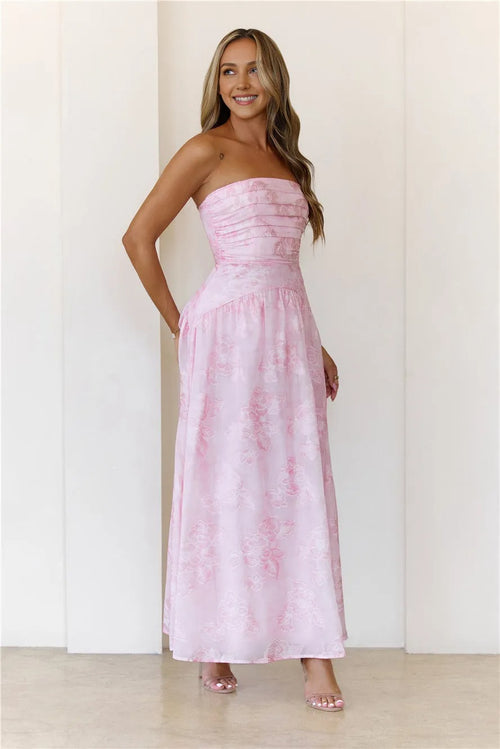 Starry Darling Strapless Maxi Dress Pink