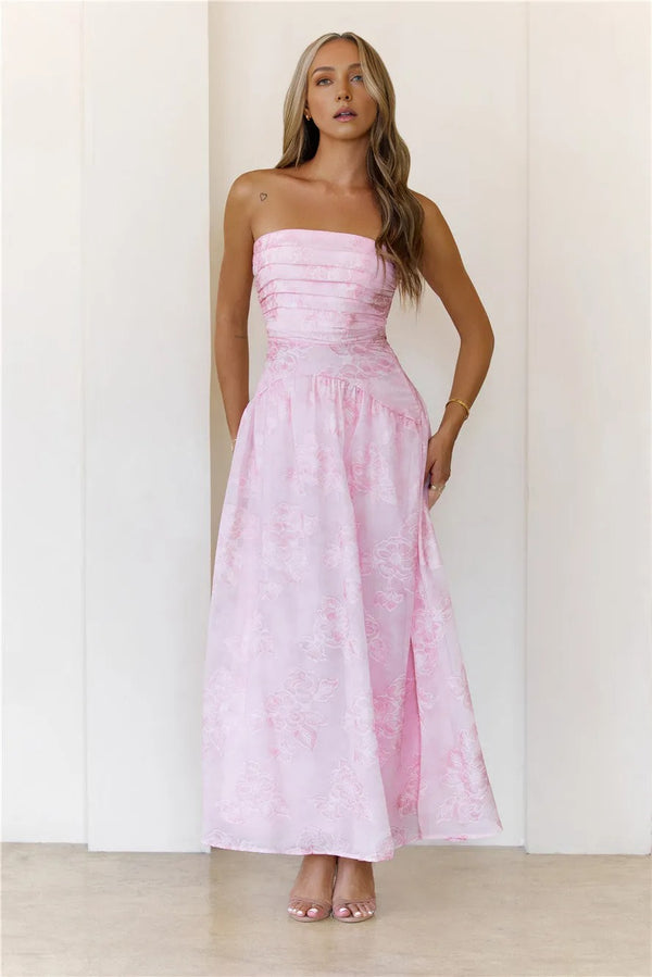 Starry Darling Strapless Maxi Dress Pink