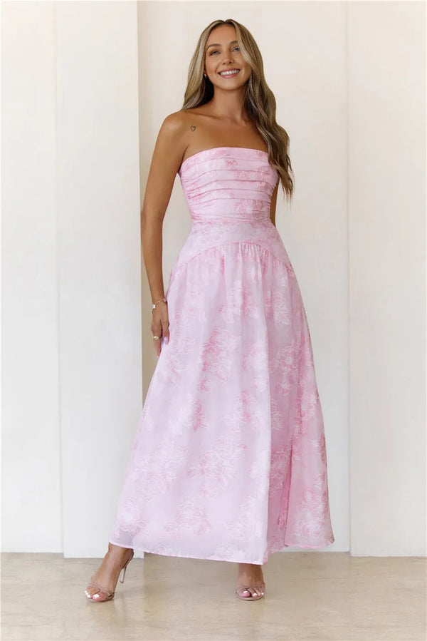 Starry Darling Strapless Maxi Dress Pink