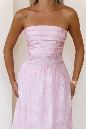 Starry Darling Strapless Maxi Dress Pink