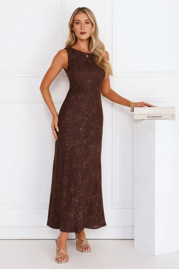 Stay Fab Maxi Dress Brown