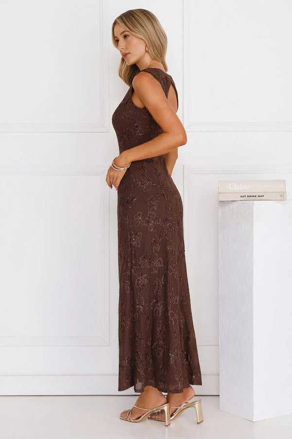 Stay Fab Maxi Dress Brown