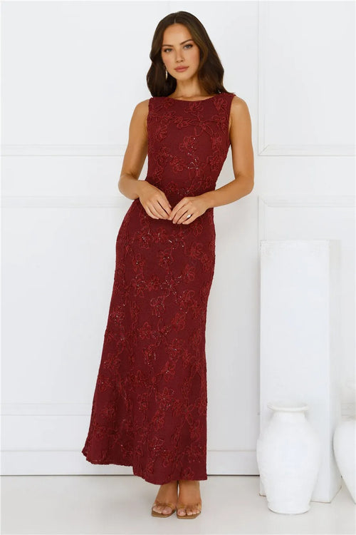 Stay Fab Maxi Dress Wine