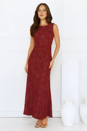 Stay Fab Maxi Dress Wine