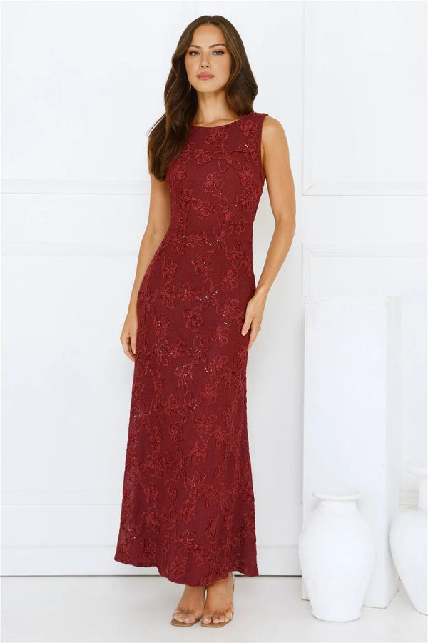 Stay Fab Maxi Dress Wine