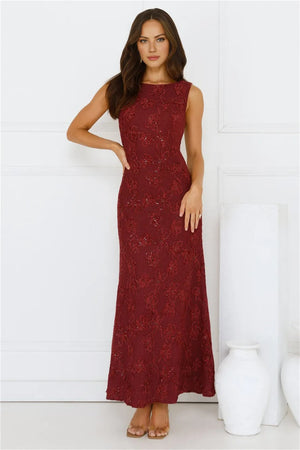 Stay Fab Maxi Dress Wine