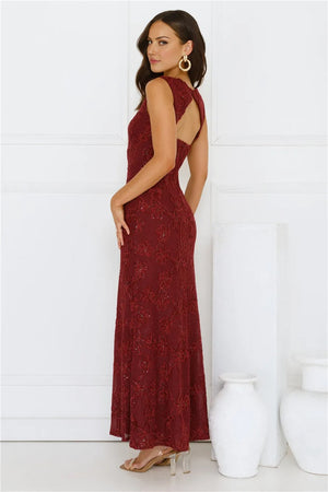 Stay Fab Maxi Dress Wine