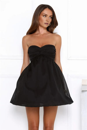 Sunset Wanderlust Strapless Mini Dress Black