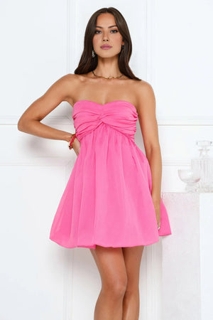 Sunset Wanderlust Strapless Mini Dress Pink