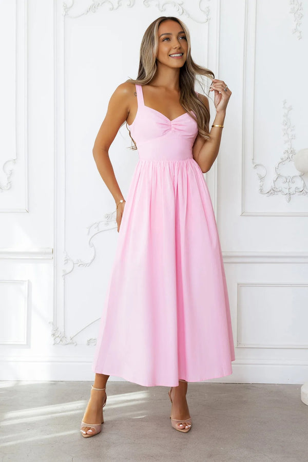 Sunshine Dreamer Midi Dress Pink