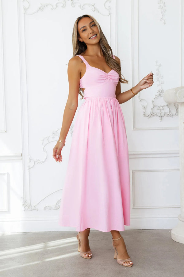 Sunshine Dreamer Midi Dress Pink