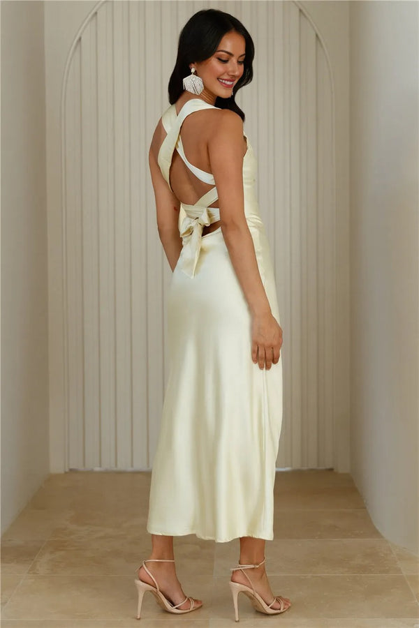 Tie It Up Girl Maxi Dress Yellow