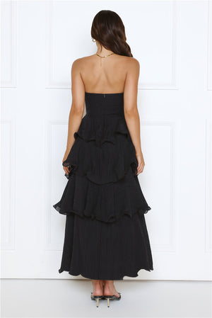 Wedding Adventure Strapless Maxi Dress Black