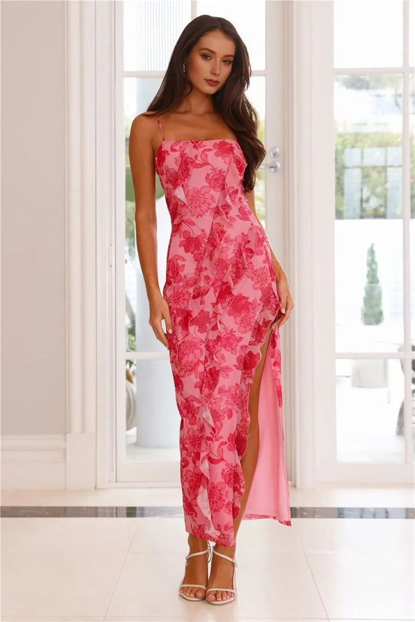 Wildflower Dreams Mesh Maxi Dress Pink