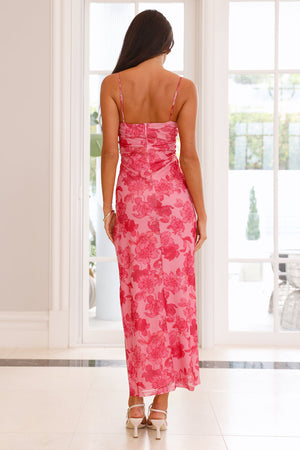 Wildflower Dreams Mesh Maxi Dress Pink