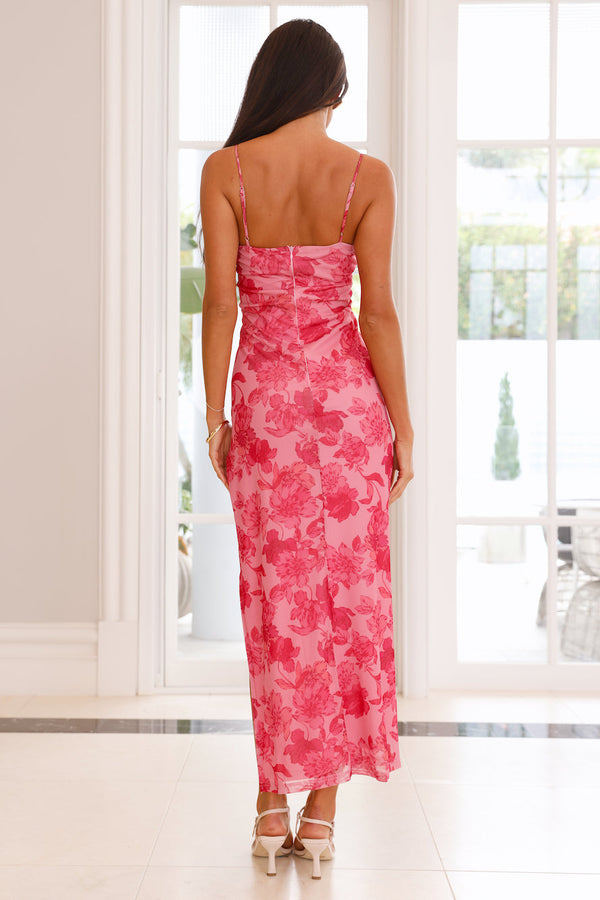 Wildflower Dreams Mesh Maxi Dress Pink