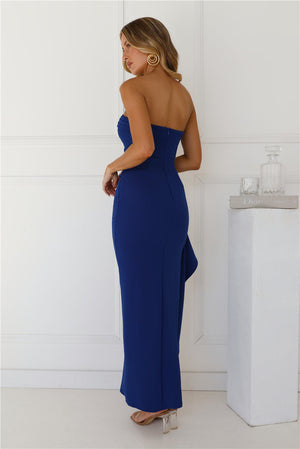 Yes Always Strapless Maxi Dress Blue